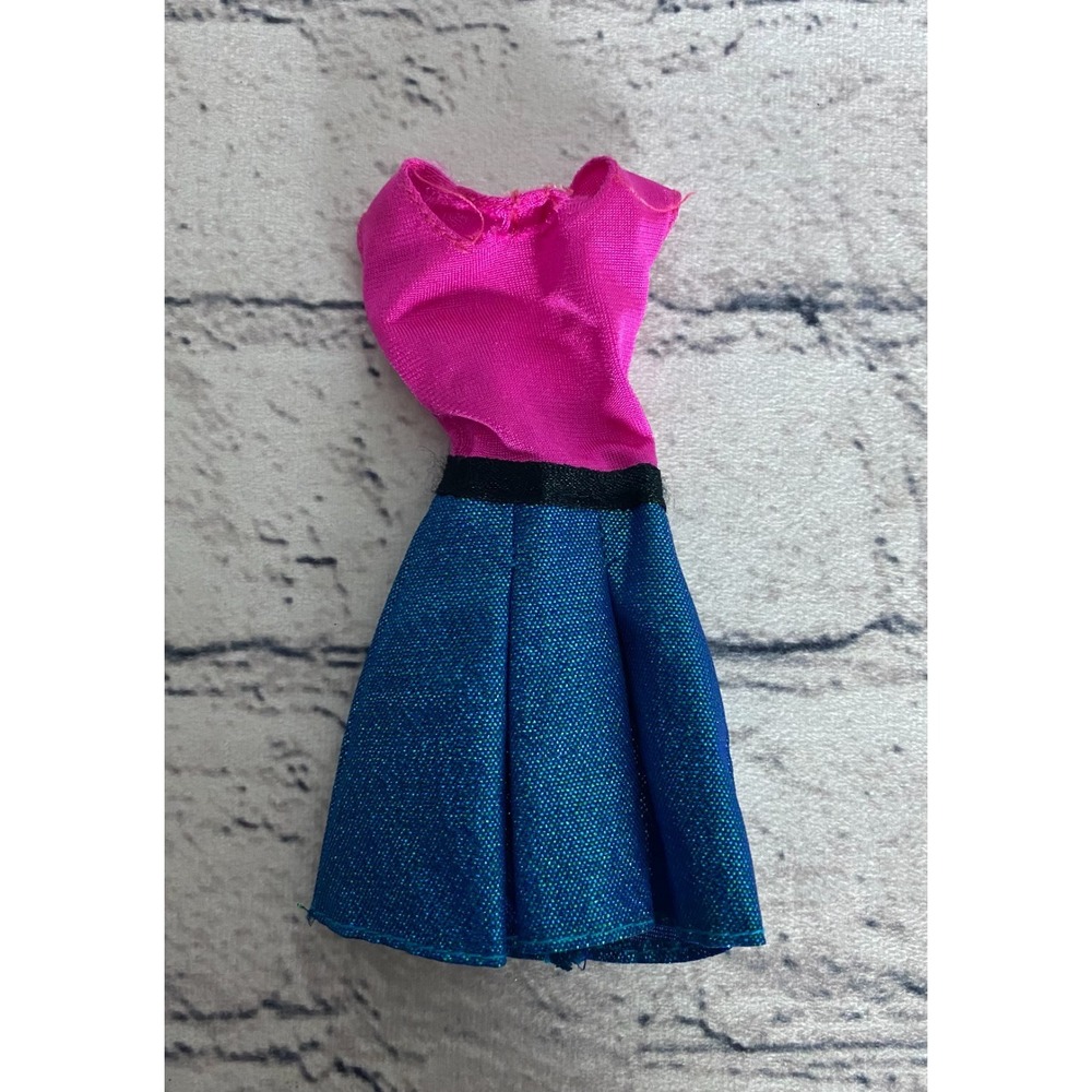 Barbie Glitter Hair‎ Doll Dress Pink Top Blue Shimmer Skirt 2014 Mattel